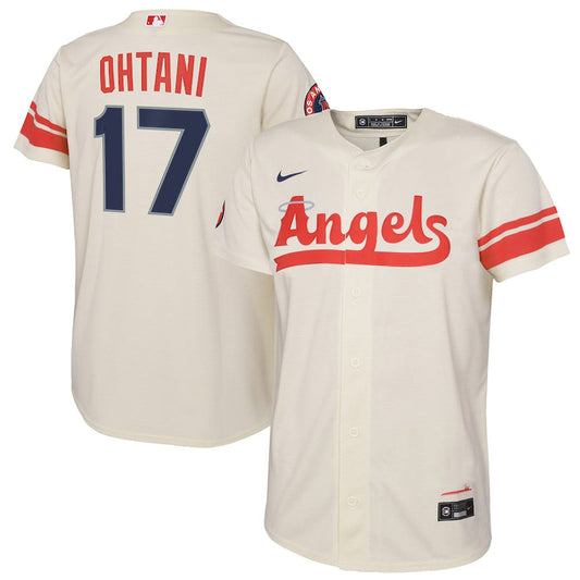 Youth Los Angeles Angels Shohei Ohtani City Connect Replica Jersey - Cream