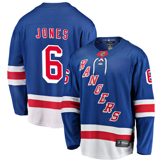 Zac Jones New York Rangers Fanatics Branded Home Breakaway Jersey - Blue