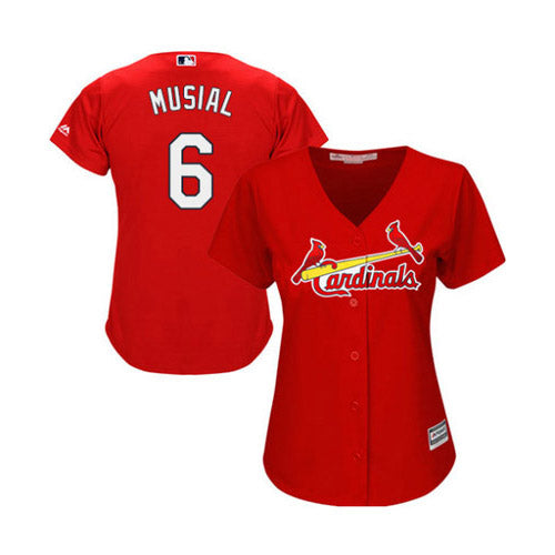 Women's St. Louis Cardinals Stan Musial Replica Alternate Jersey - Red