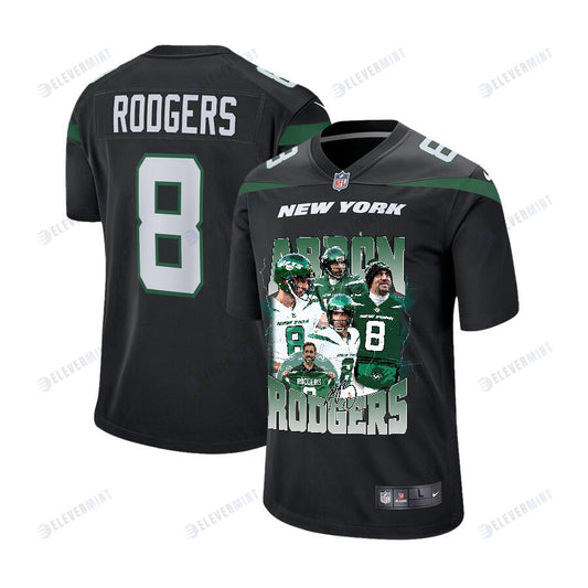 Aaron Rodgers 8 New York Jets Legacy Game YOUTH Jersey - Black