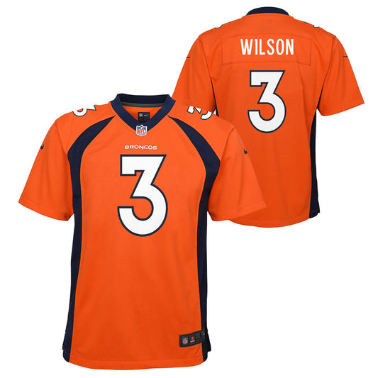 Youth Denver Broncos Russell Wilson Orange Game Jersey