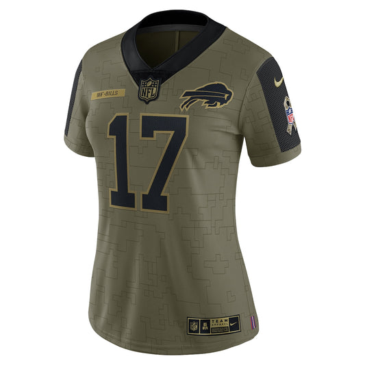 Women's Josh Allen Nike Bills 2021 Salute To Service Limited Jersey - Green